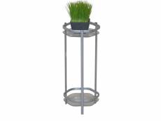 Support / étagère pour plante en métal couleur aluminium 66 cm med05118