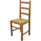 T M C S - Tommychairs - Chaise rustica pour cuisine, bar et salle à manger, robuste structure en bois de hêtre peindré en couleur chêne et assise en