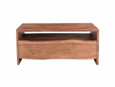 Table basse rectangulaire avec rangements en bois massif l100 cm bohemian