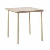 Table carrée Patio Café / Inox - 75 x 75 cm - Tolix beige en métal