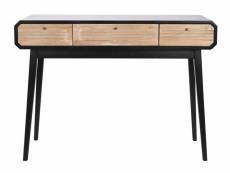 Table console en bois coloris naturel, noir - longueur 110 x profondeur 40 x hauteur 80 cm