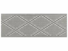 Tapis extérieur gris au motif à carreaux 60 x 105