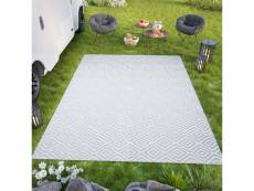 Tapiso tapis extérieur terrasse ibiza blanc gris losanges