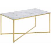 Toilinux - Table basse rectangulaire effet marbre en