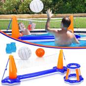 Tolletour - Réseau gonflable de volleyball basket gonflable volleable pour les piscines avec Ball - bleu
