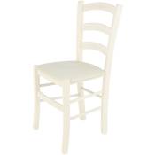 Tommychairs - Chaise venice pour cuisine, bar et salle à manger, robuste structure en bois de hêtre peindré en couleur aniline blanche et assise