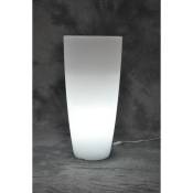 Vase lumineux rond blanc glace 33x70h pour mobilier