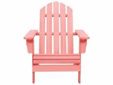 Vidaxl chaise de jardin adirondack bois de sapin massif rose