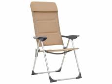 Vidaxl chaises de camping 2 pcs crème 58x69x111 cm