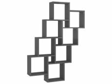 Vidaxl étagère cube murale gris brillant 90x15x119