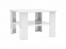 Vidaxl table basse blanc brillant 60 x 60 x 42 cm aggloméré