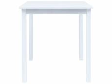 Vidaxl table de salle à manger blanc 114x71x75 cm bois d'hévéa massif 247362