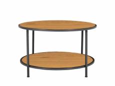 Vita - table basse ronde en bois et métal ø80cm -