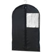 Wenko - Housse de vêtements Deep Black, Housse de protection pour costume avec fermeture éclair - fenêtre transparente et ouverture pour cintre,