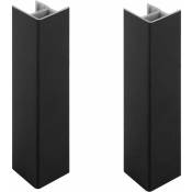2x Jonction de plinthe 120mm finition noir mat Cuisine Raccord Connecteur Pied de meuble Profil PVC Plastique