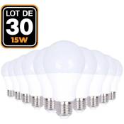 30 Ampoules led E27 15W Blanc neutre 4500K Haute Luminosité