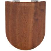 Abattant wood slim déclipsable en bois rustique Marron Clair 36.5x47.5 cm - Marron Clair