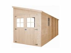 Abri de jardin en bois sans paroi latérale 10 m²-h243x513x216