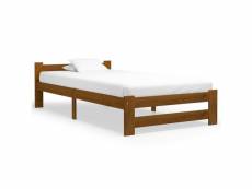 Admirable lits et accessoires djibouti cadre de lit marron miel bois de pin massif 90x200 cm