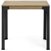Box Furniture - Table salle à manger Bristol. Style industriel vintage 80x80x75 cm. - Noir
