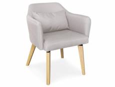 Chaise / fauteuil scandinave shaggy tissu beige
