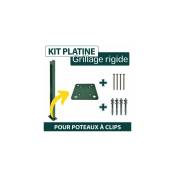 Cloture&jardin - Kit Platine Poteau à Clips Vert +
