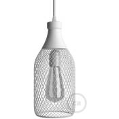 Creative Cables - Abat-jour Cage bouteille Jéroboam en métal Blanc - Blanc