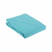 Drap Plat Percale 270x300 Turquoise - Couleur: Turquoise