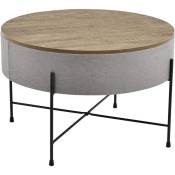 [en.casa] - Table basse gris Rotondy pour un canapé en bois amovible