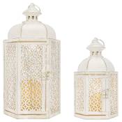 Jhy Design - Lanterne décorative vintage Blanc
