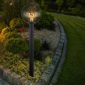 Lampadaire de jardin extérieur Lampadaire extérieur anthracite Lampe d'extérieur sur pied, IP44 résistant aux intempéries, boule de verre couleur