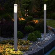 Lampadaire éclairage extérieur lampe de jardin lampadaire chemin lampe terrasse IP44, acier inoxydable anthracite opale, 1x douille E27, DxH 7,6x110