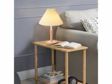 Lampe de table sittingbourne 35 cm crème effet bois blanc lux.pro