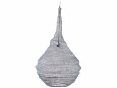 Lampe suspension métal gris blanchi diamètre 60cm