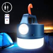 Lanterne D Rechargeab USB ou Solaire Lampe Camping 2400mAh Lampe Torche 5 Modes Etanche Portab Suspendue pour Camping, cture, Bricolage, Secours,