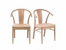 Lot de 2 chaise en bois jania