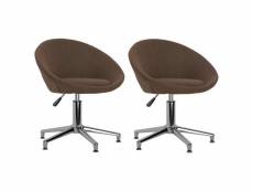 Lot de chaises pivotantes de salle à manger 2 pcs marron tissu - brun - 58,5 x 66,5 x 80 cm