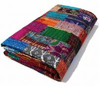Manglam Arts - Couvre-lit indien "queen size" - Patchwork