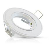 Miidex Lighting - Support de spot Rond Orientable Blanc Ø86mm à lamelle ® blanc
