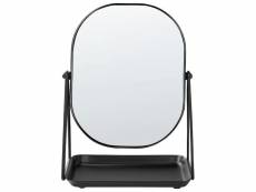 Miroir de maquillage 20 x 22 cm noir correze 368366
