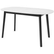 Mobilier1 - Table Edmond 114, Blanc + Noir, 77x80x150cm,
