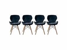 Pack 4 chaises Stockholm Quilted - noir