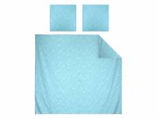 Parure de lit 260x240 cm satin de coton pantheon bleu clair