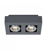 Plafonnier spot moderne Casemiro Aluminium noir 2 ampoules