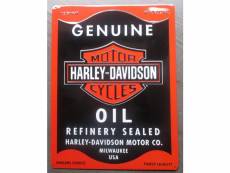 "plaque harley davidson genuine oil rectangulaire deco garage"
