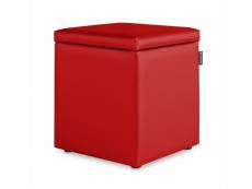 Pouf cube rangement similicuir rouge 1 unité 3790525