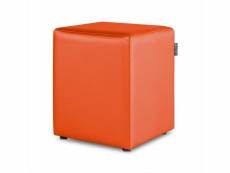 Pouf cube similicuir orange 1 unité 3790484