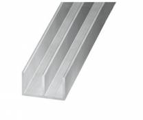 Profilé double U aluminium brut 10 x 16 x 10 mm 2 m