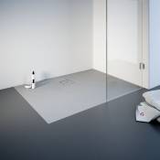 Schulte - jamais utilisé ] - Receveur de douche de plain-pied, décor effet Pierre gris, résine minérale rectangle 90 x 120 cm