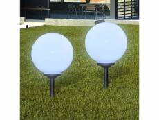 Superbe luminaires gamme ottawa boule solaire extérieure 30cm 2 pièces